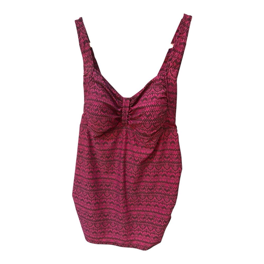 Beach Bump Women Tankini Maternity Thick Strap Shelf Bra Pink Blk Large